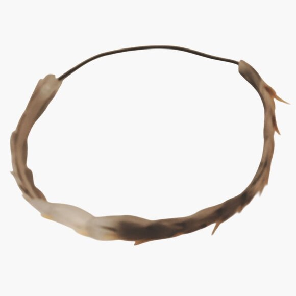 Handcrafted Gray Feather Headband Rhinestones Boho Festival - Picture 6 of 6